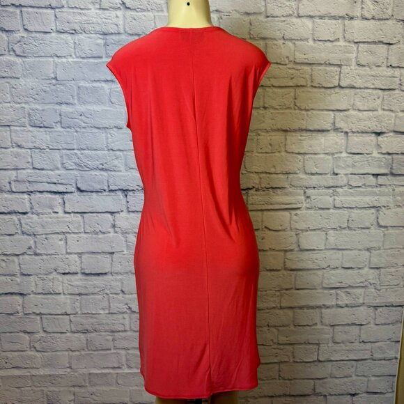 Dana Buchman Coral Ruched Sheath Dress – Size M - Picture 2 of 4